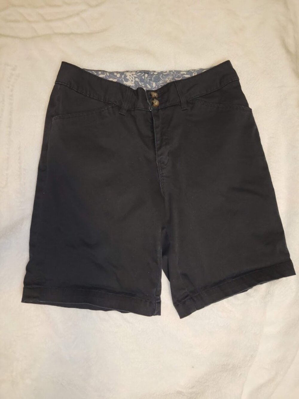 Jag Jeans Black Bermuda Shorts Size 10 Cotton Stretch Mid Rise